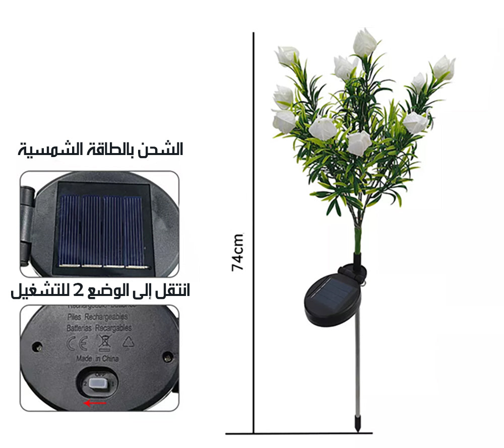 زهور مضيئة خارجية بالطاقة الشمسية Outdoor Solar Flowers