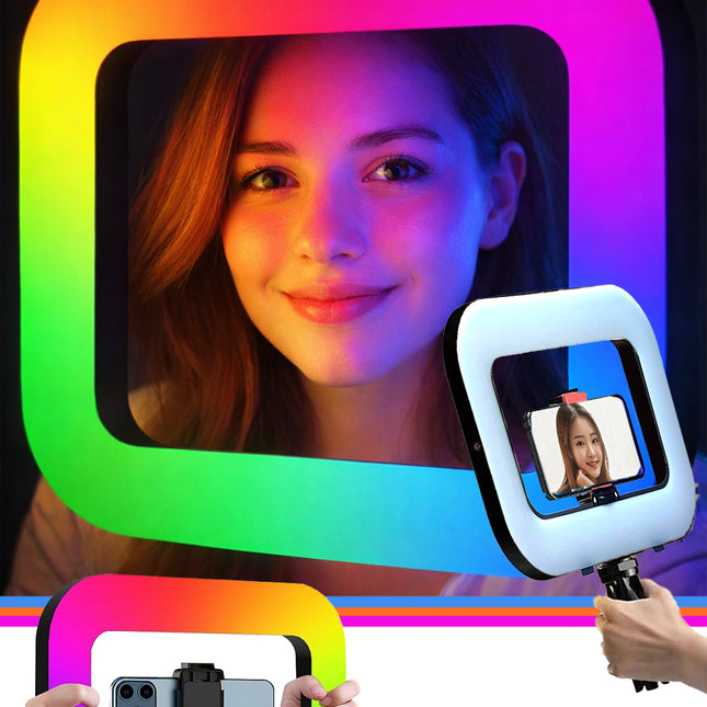 إضاءة حلقية للتصوير أبيض + ملون RGB Ring Fill Light