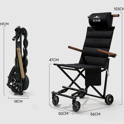 كرسي متحرك و للاستراحة لجميع الاعمار قابل للطي FOLDABLE WHEELCHAIR
