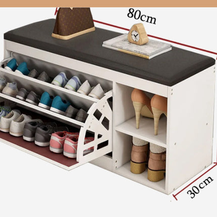خزانة أحذية خشبية ثلاثة ارفف مع مقعد Shoe Bench With Storage