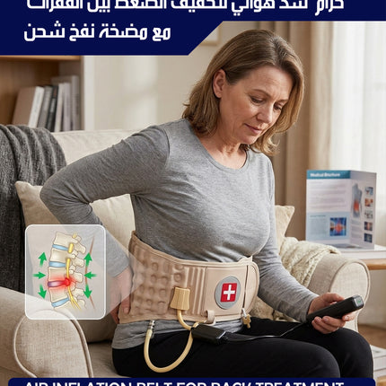 حزام شد هوائي لتخفيف الضغط بين الفقرات مع مضخة نفخ شحن Air Inflation Belt For Back Treatment