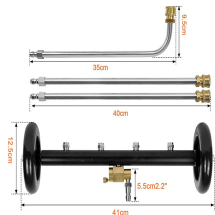 ملحق غسيل بالماء بضخ عالي وعجلات Water Washing Attachment