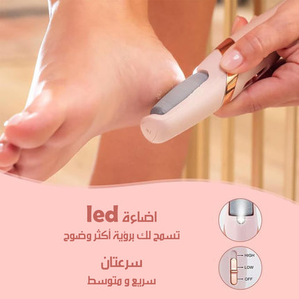 جهاز صنفرة الاقدام ضد الماء شحن FLAWLESS ELECTRONIC PEDICURE TOOL
