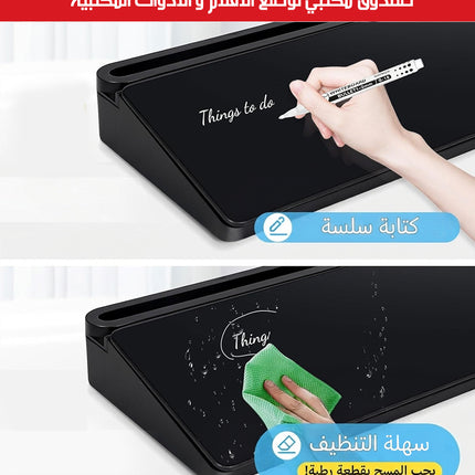 صندوق مكتبي مع لوح ملاحظات قابل للمسح و حامل للموبايل CLIPBOARD Office Organizer