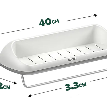 رف حمام بدون حفر مع علاقة بشكير Towel Rack With Shelf