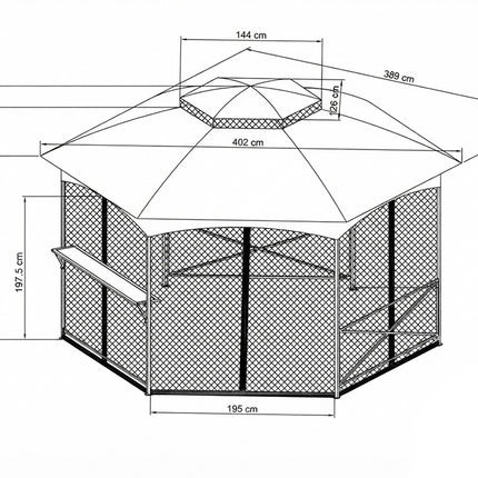 خيمة شبكية للجلسات الخارجية Mesh Tent For Outdoor Seating