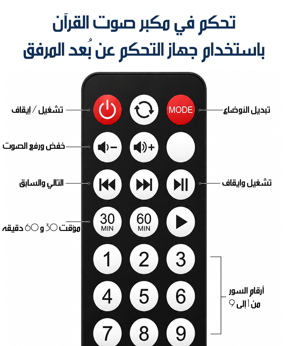 سماعة قرآن مغناطيسية بريموت تحكم Magnetic Quran Speaker