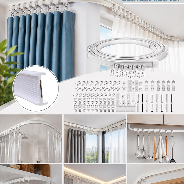 مجموعة قضبان ستائر مرنة وقابلة للانحناء CURTAIN ROD SET
