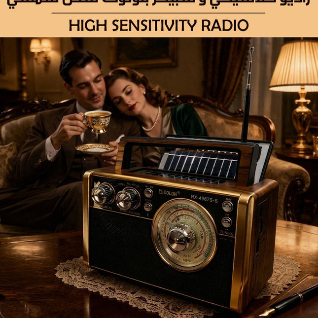 راديو كلاسيكي و سبيكر بلوتوث شحن شمسي HIGH SENSITIVITY RADIO