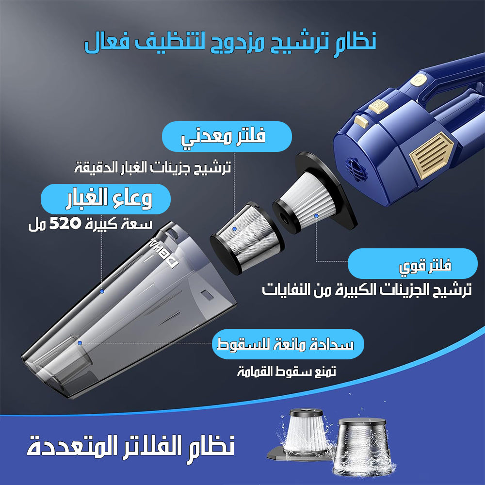 مكنسة شحن بقوة شفط قوية HANDHELD VACUUM LT-143