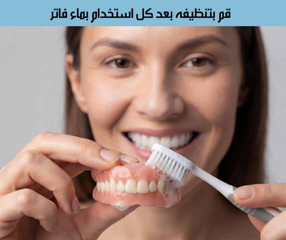 طقم أسنان سيليكوني علوي وسفلي SILICONE RELINE DENTURE SET