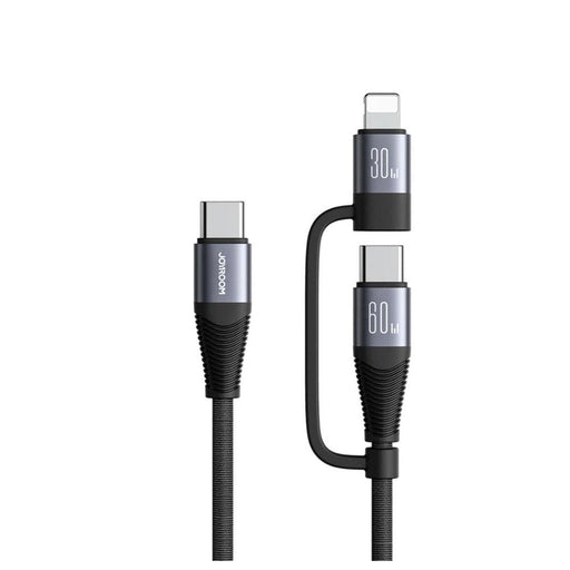 JOYROOM SA37-2T2 4-in-1 Fast Charging Data Cable (USB-A+Type-C to Lightning (60W)  JOYROOM SA37-2T2 4-in-1 Fast Charging Data Cable (USB-A+Type-C to Lightning (60W)