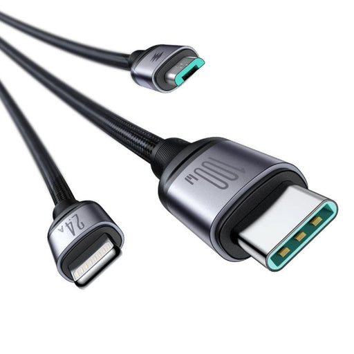 JOYROOM A21-1T3 100W 3-in-1 Fast Charging Cable ( L+C+M) 1.2m  JOYROOM A21-1T3 100W 3-in-1 Fast Charging Cable ( L+C+M) 1.2m