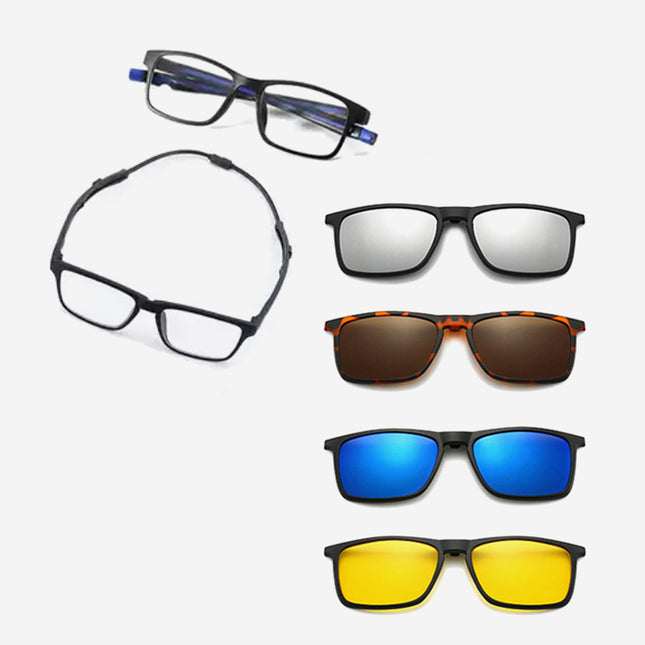 نظارة 6 عدسات بنظارة واحدة Magnetic Clip On Glasses