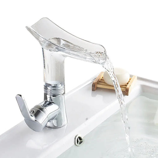 حنفية شفاف (شلال) زجاجية Clear Glass Faucet Bathroom -  