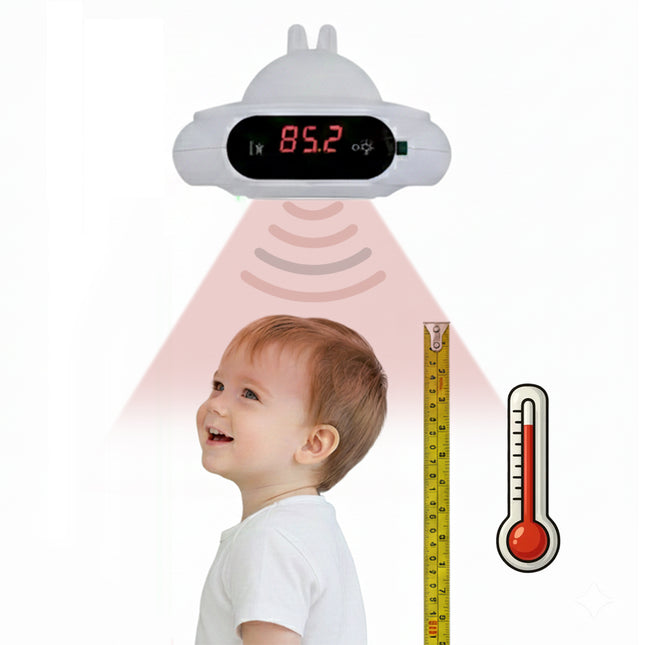 جهاز قياس الطول بالأشعة تحت الحمراء مع اضاءة و ميزان حرارة شحن Infrared Length Measuring Device