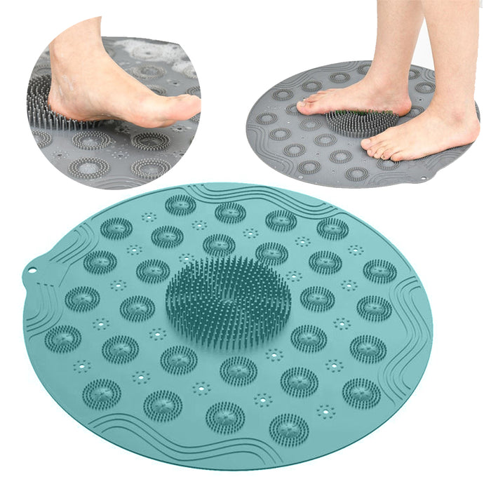 دعاسة وليفة إستحمام سيليكون Foot Massage Shower Mat Non Slip Round Bathroom  أدوات منزلية