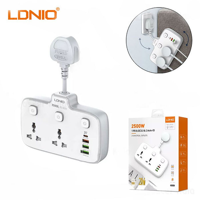 وصلة كهربائية بمفاتيح تشغيل منفصلة Ldnio Universal Power Strip 2500W QC3.0 SC2413  عطور