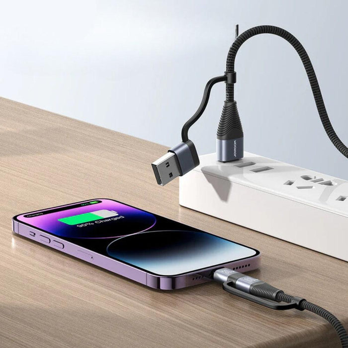 JOYROOM SA37-2T2 4-in-1 Fast Charging Data Cable (USB-A+Type-C to Lightning (60W)  JOYROOM SA37-2T2 4-in-1 Fast Charging Data Cable (USB-A+Type-C to Lightning (60W)