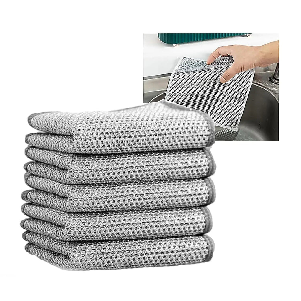 5 أشرطة تنظيف سلكية للطناجر والأطباق Multipurpose Wire Dishwashing Rags 1724