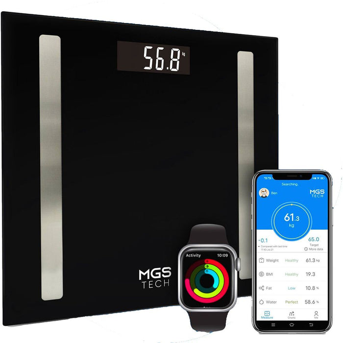 ميزان رقمي للجسم MGS-TECH Bluetooth digital body& fat scale with app  الكترونيات