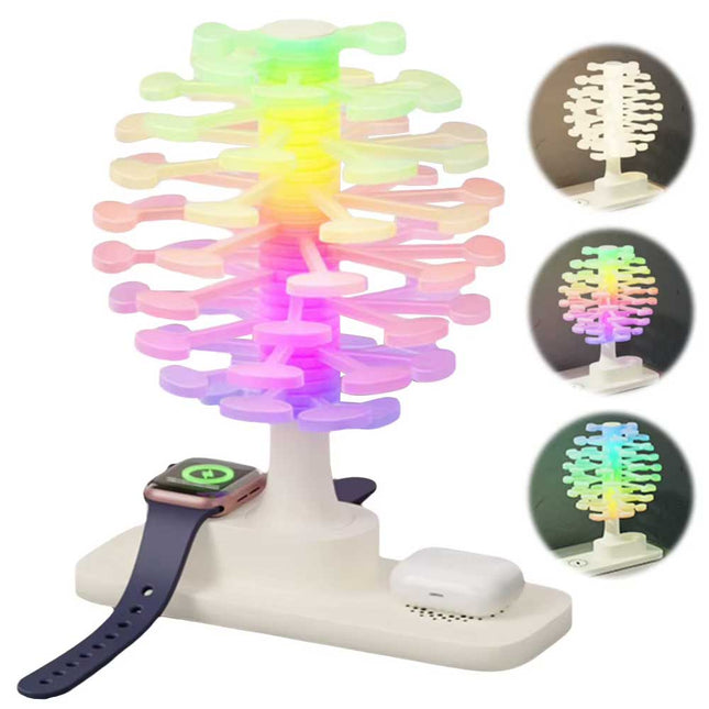 مصباح مكتب بإضاءة ليلية وشحن لاسلكي SPIRAL TREE Wireless Charging Desk Lamp