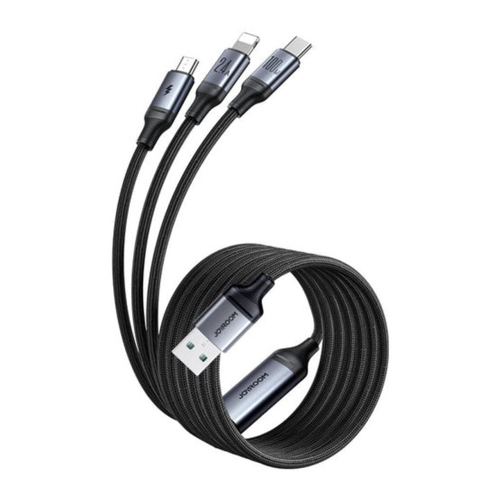 JOYROOM A21-1T3 100W 3-in-1 Fast Charging Cable ( L+C+M) 1.2m  JOYROOM A21-1T3 100W 3-in-1 Fast Charging Cable ( L+C+M) 1.2m