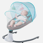 كرسي هزاز للأطفال بناموسية مع سماعة موسيقى بلوتوث مع ريموت تحكم Baby Electric Rocking Chair 
