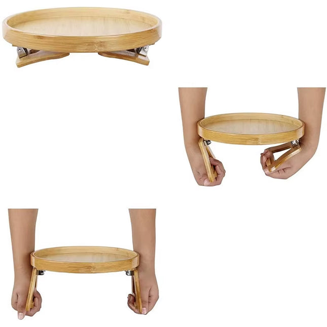 صينية ذراع الأريكة الخشبية القابلة للطي Sofa Arm Tray