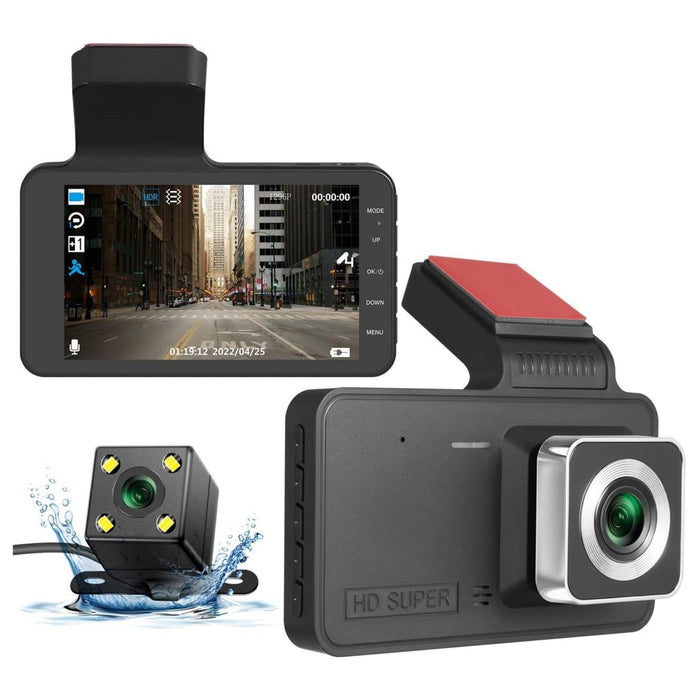 كاميرا سيارة مزدوجة ومسجل فيديو رؤية ليلية عالية الدقة Dash Cam Dual Camera Video Recorder 1080P Full HD  مستلزمات واكسسوارات السيارة