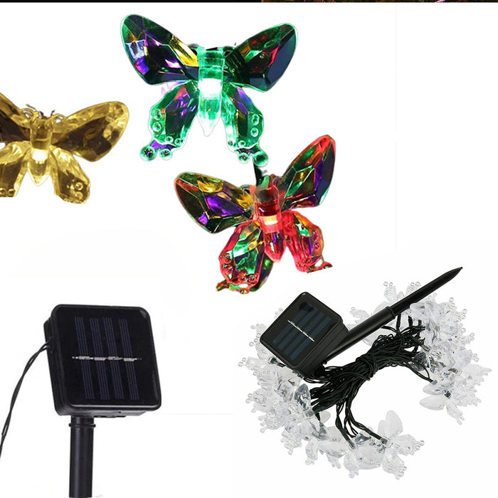 حبل اضاءة على شكل فراشة تعمل بالطاقة الشمسية Solar Butterfly String Light  مستلزمات إضاءة