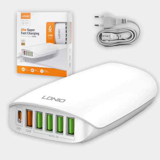 شاحن سريع بـ6 منافذ ldnio charger 6 usb port a6537 usb  الكترونيات