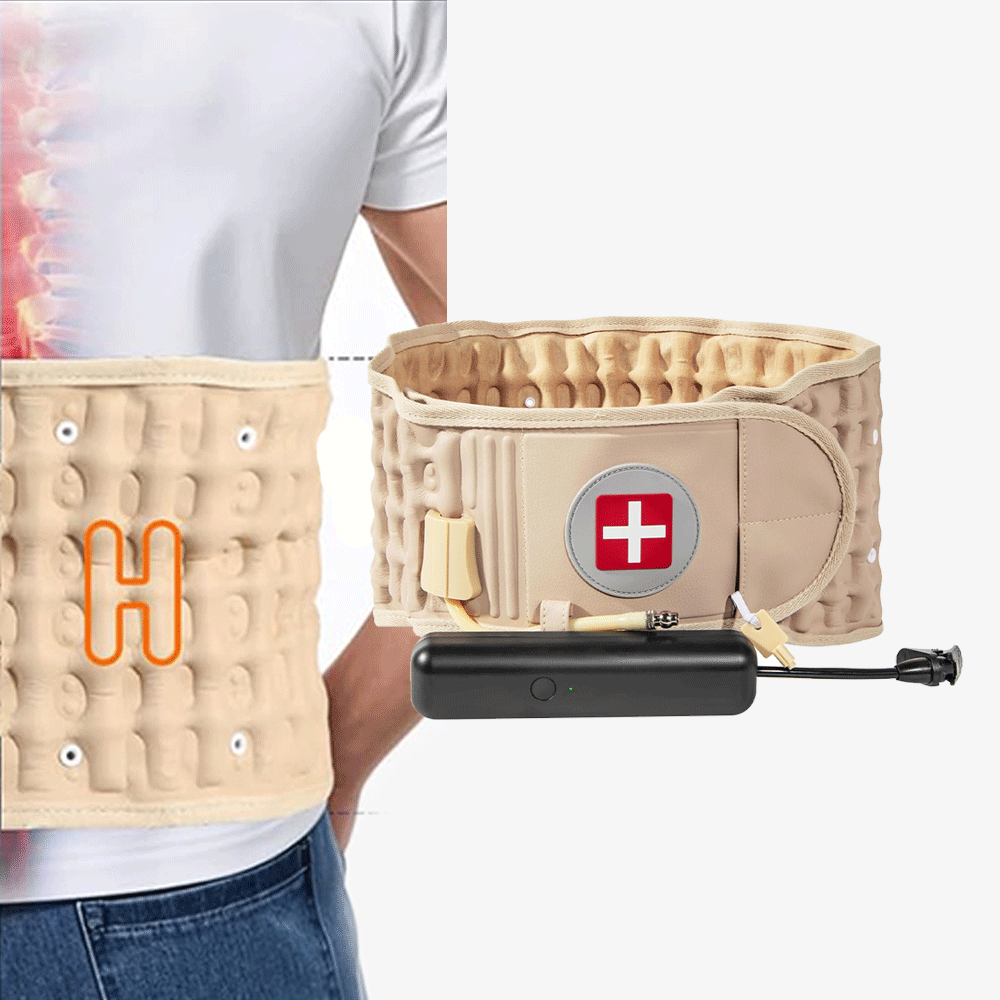 حزام شد هوائي لتخفيف الضغط بين الفقرات مع مضخة نفخ شحن Air Inflation Belt For Back Treatment