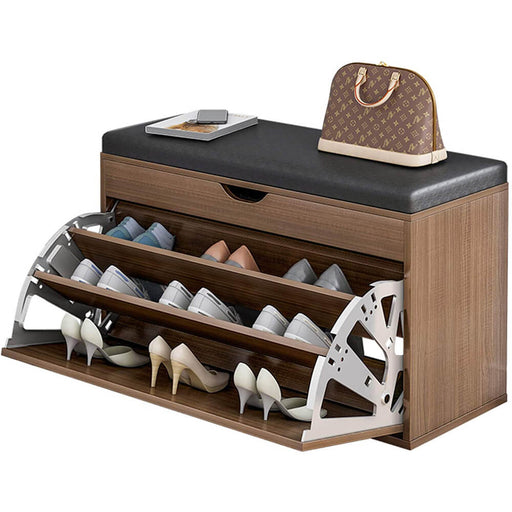 خزانة أحذية خشبية مع مقعد modern shoe rack with seat  أدوات منزلية