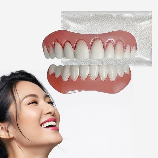 طقم أسنان سيليكوني علوي وسفلي SILICONE RELINE DENTURE SET