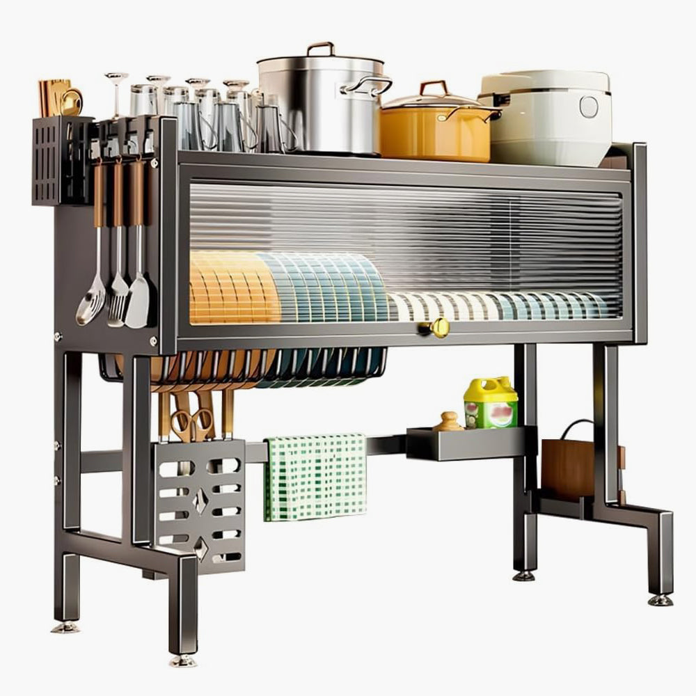 ستاند مجلى للمطبخ فوق حوض الجلي بباب Multi-function Sink Rack