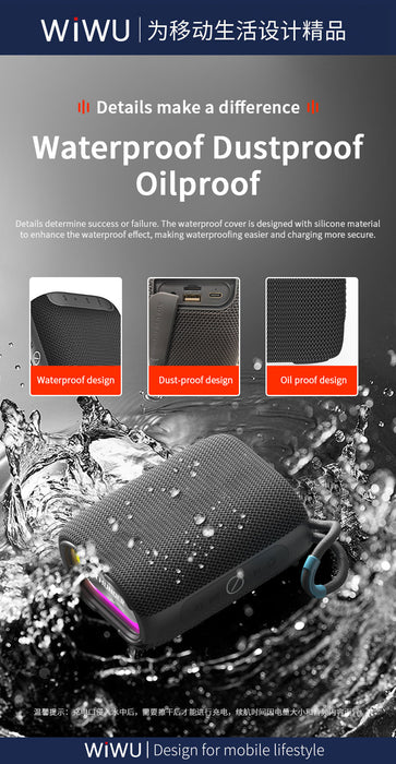 WiWU Thunder Wireless Speaker Portable Premium Audio Speaker  Wireless Speaker