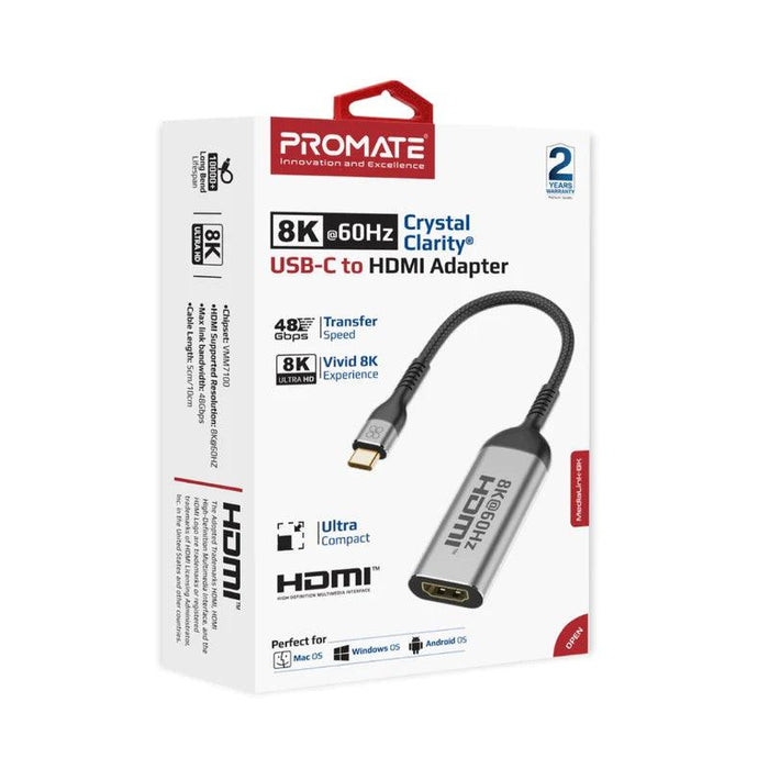 PROMATE 8K@60Hz CrystalClarity™ USB-C to HDMI Adapter  Adapters & Connectors