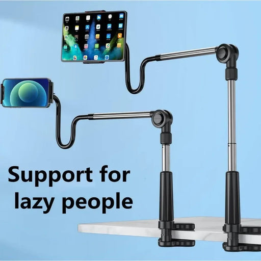 Long Arm Table Stand Holder Aluminum Lazy Tablet Phone Holder Universal Desktop Phone Clip Bedside Stand for iPhone iPad Samaung  حامل هاتف