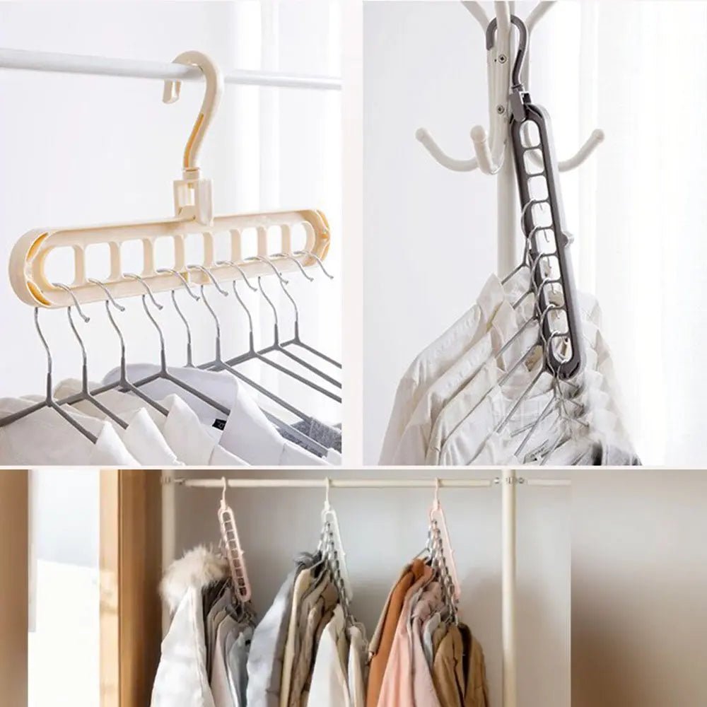 علاقة ملابس موفرة للمساحة تحتوي على 9 فتحات (قطعة واحدة) Space Saving Clothes Hanger With 9 Holes 1230