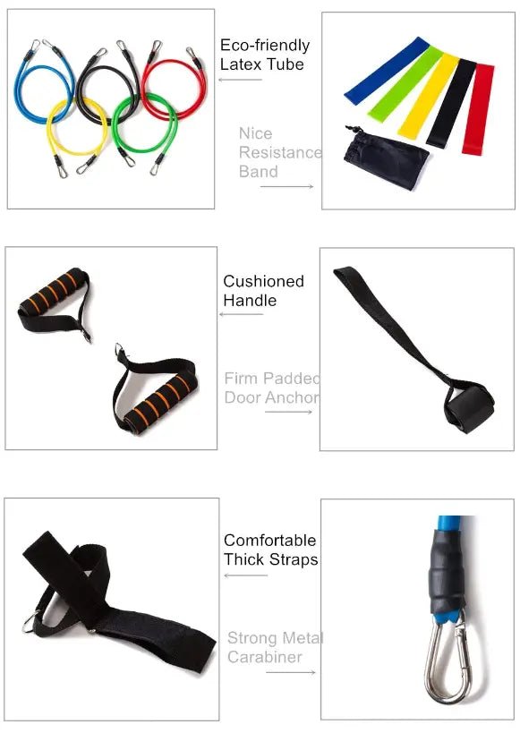 أحبال مقاومة مرنة للرياضة strength training elastic bands 2343