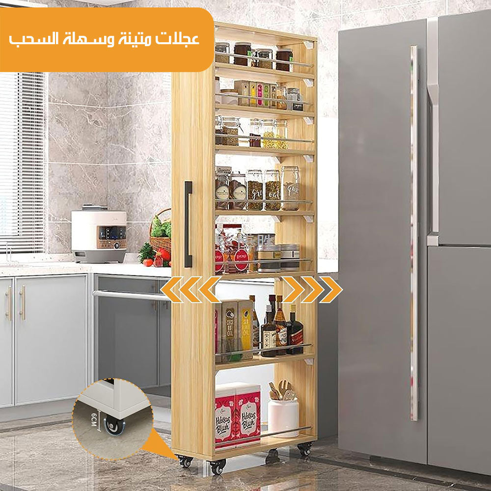 أرفف تخزين رفيعة بسبع طبقات مع عجلات 7-Tier Slim Storage Cabinet  أثاث منزلي