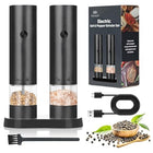 مطحنة ملح وفلفل كهربائية قابلة للشحن Electric Salt & Pepper Grinder Set