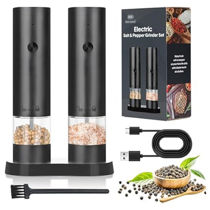 مطحنة ملح وفلفل كهربائية قابلة للشحن Electric Salt & Pepper Grinder Set