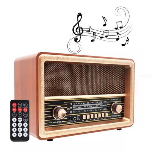 راديو سبيكر كلاسيكي بلوتوث NNS Wooden Radio Bluetooth  الكترونيات