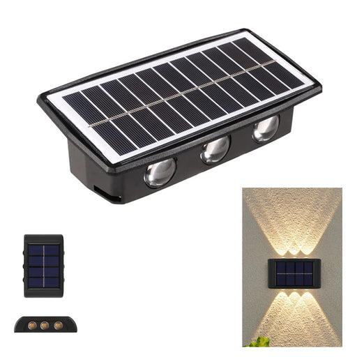 كشاف إضاءة جدراية يعمل بالطاقة الشمسية (لون صحراوي) 6LED Warm Light Solar Wall Lamp  مستلزمات إضاءة