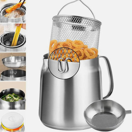 وعاء القلي و السلق الياباني الاقتصادي مع فلتر للزيت Frying And Boiling Pot  وعاء القلي و السلق