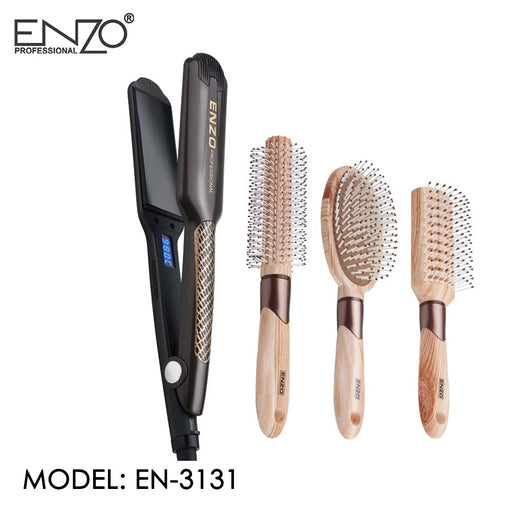 مملس الشعر الحراري 4 في 1 مع مشط عدد 2 وفرشاة شعر من إنزو ENZO MODEL: EN-3131  أدوات منزلية