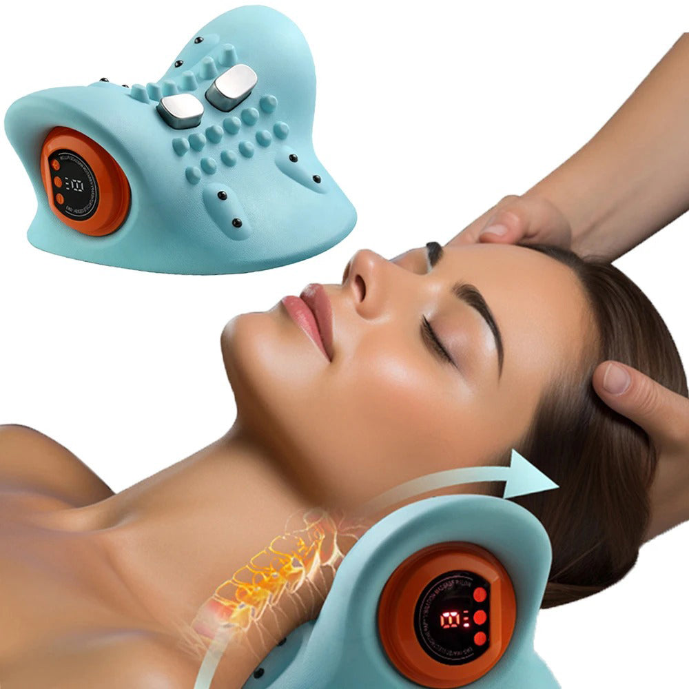 وسادة علاجية بتدليك حراري للفقرات العنقية HEATING WAVE VIBRATION PILLOW