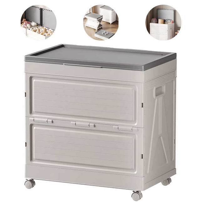 صندوق تخزين قابل للطي بعجلات وسعة تخزين كبيرة Foldable Storage Box With Wheels And Large Storage Capacity